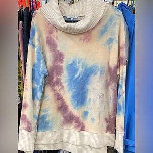 White Birch Tie-Dye Cowl Neck Sweater